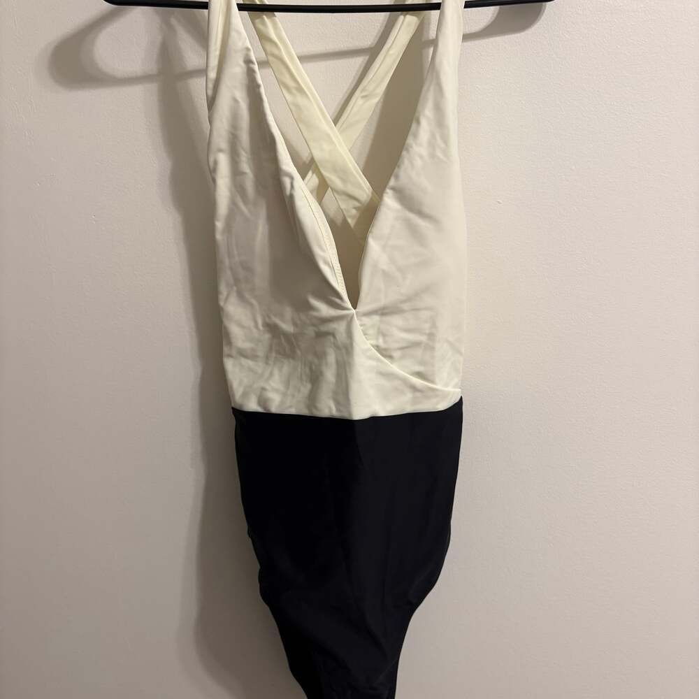 Summersalt Two-Tone One Piece Swimsuit - Cream and Black
